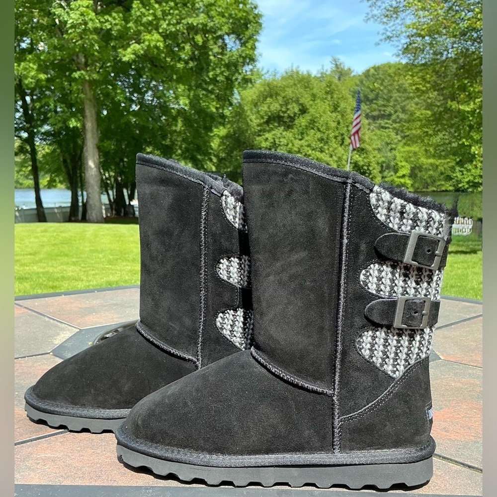 DREAM PAIRS Women's Mid Calf Winter Snow Boots Fashion FuzzyChic Buckle Booties